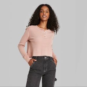 Rose pink thermal crop top